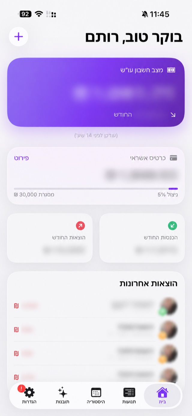 מסך הבית של DNP Finance